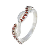 Sophia sterling silver twisted band luxurious red gemstone ring with pave garnet stones for elegant wear